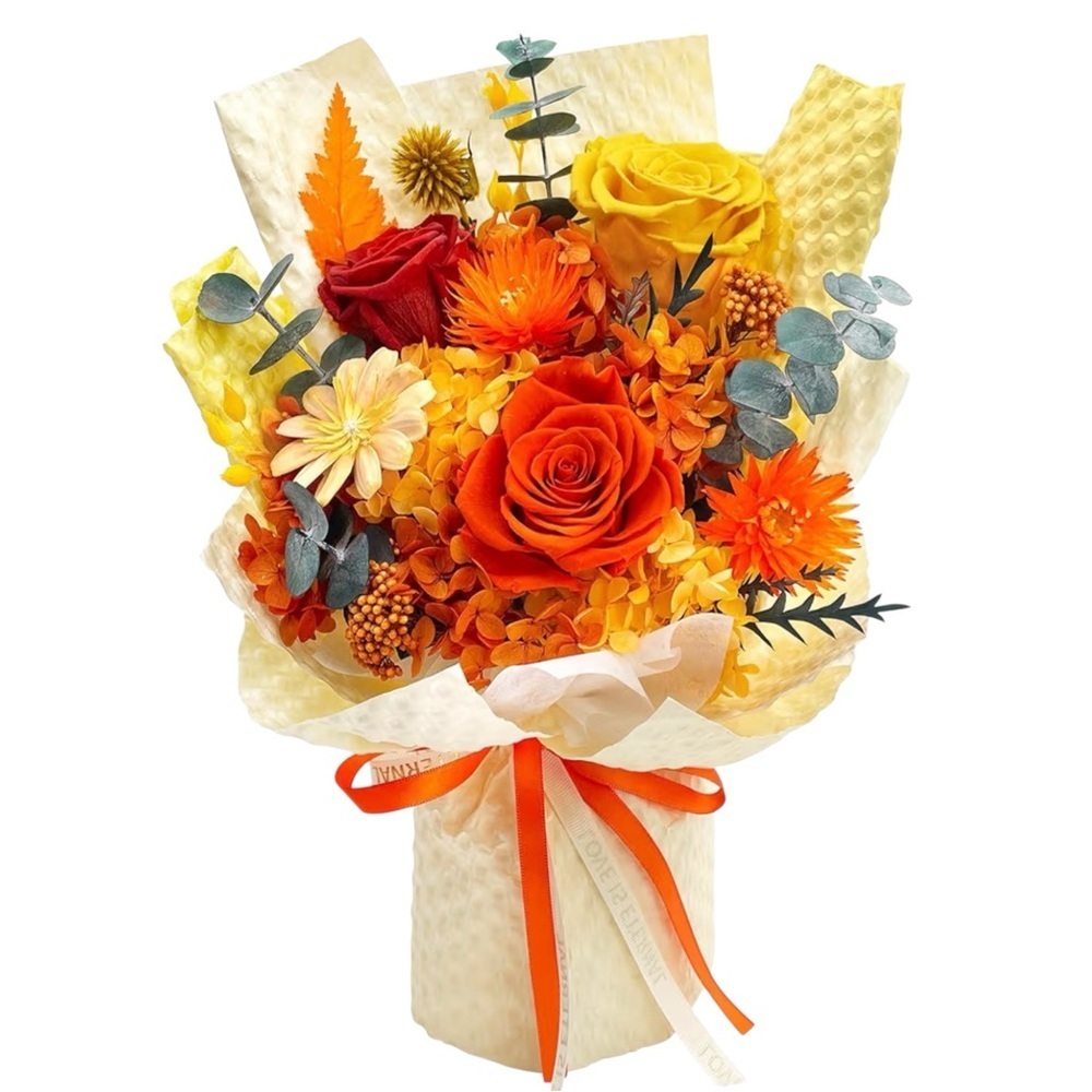 Preserved Flower Bouquet Real Roses Lasts 3 Years Gift Ready Floral Arrangement